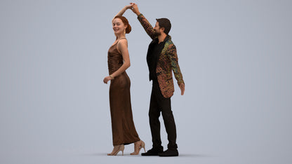 scanned 3D woman formal dancing, photogrammetry people for Enscape and V-Ray, standing pose render