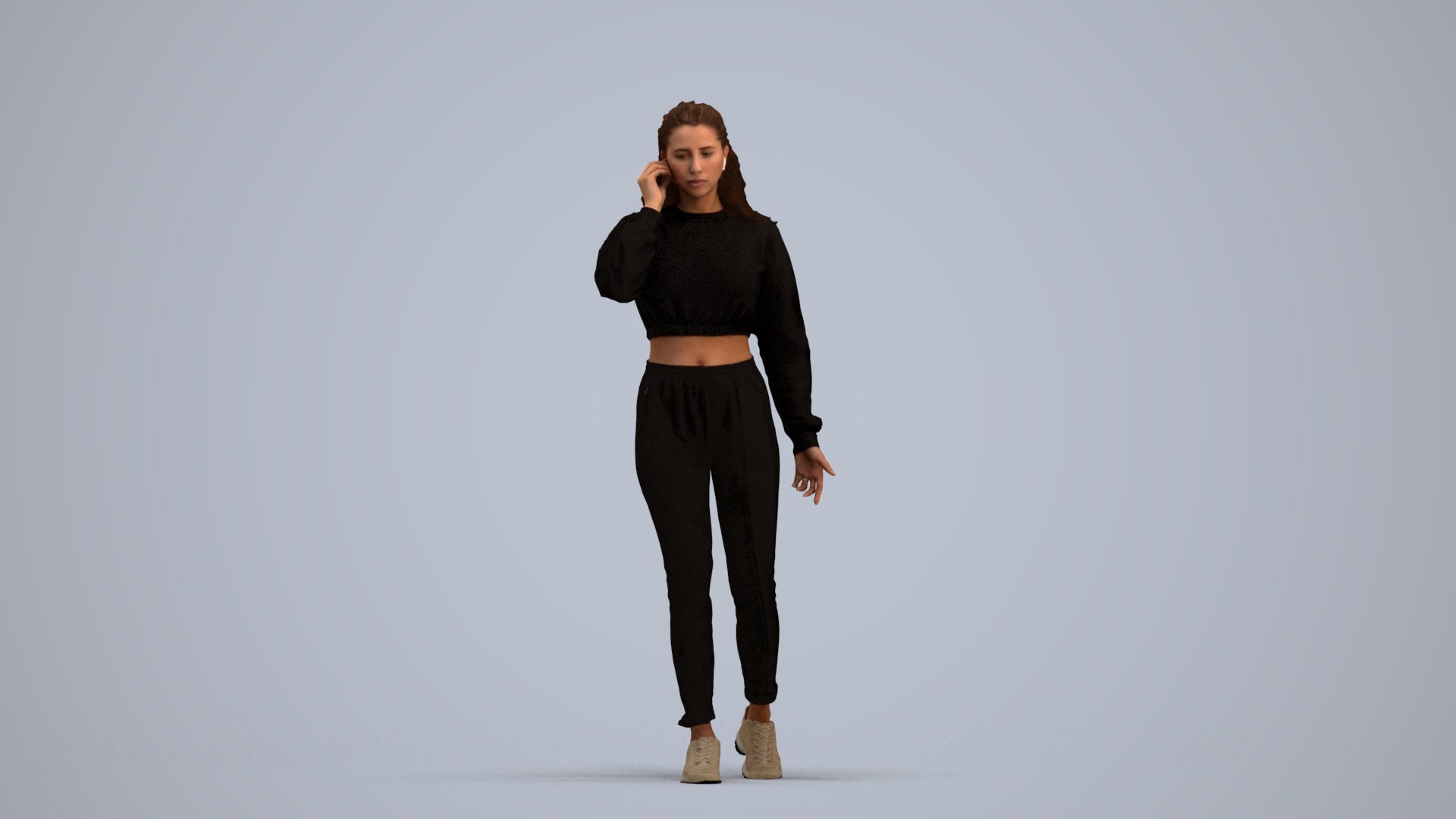 scanned 3D woman sport, photogrammetry people for Enscape and V-Ray, standing pose render