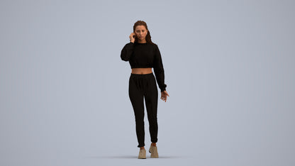 scanned 3D woman sport, photogrammetry people for Enscape and V-Ray, standing pose render