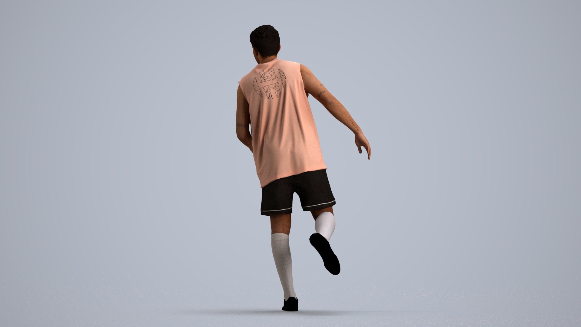 realistic 3D people man sport, render-ready for V-Ray and Corona, FBX OBJ, front view render