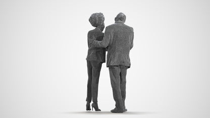 3D people model woman business, scanned human for 3ds Max rendering, wireframe front view