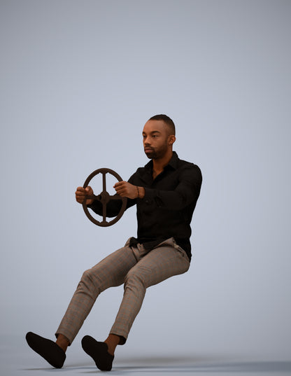 photogrammetry 3D boy casual driving, realistic human model archviz FBX