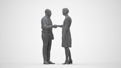 scanned 3D woman business, photogrammetry people for Enscape and V-Ray, wireframe back view