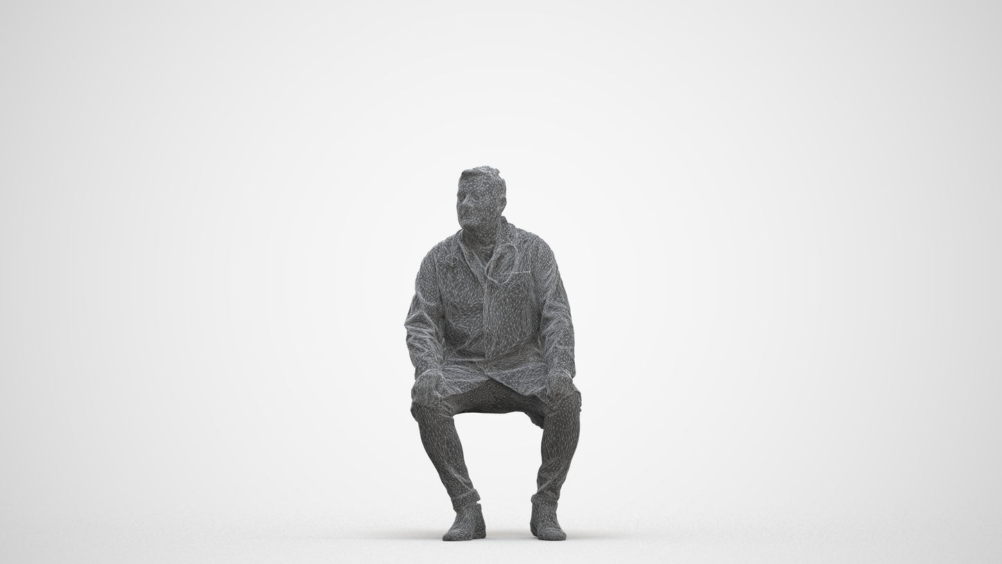 3D scanned man medical, photorealistic archviz people for Enscape and SketchUp, three-quarter front view render