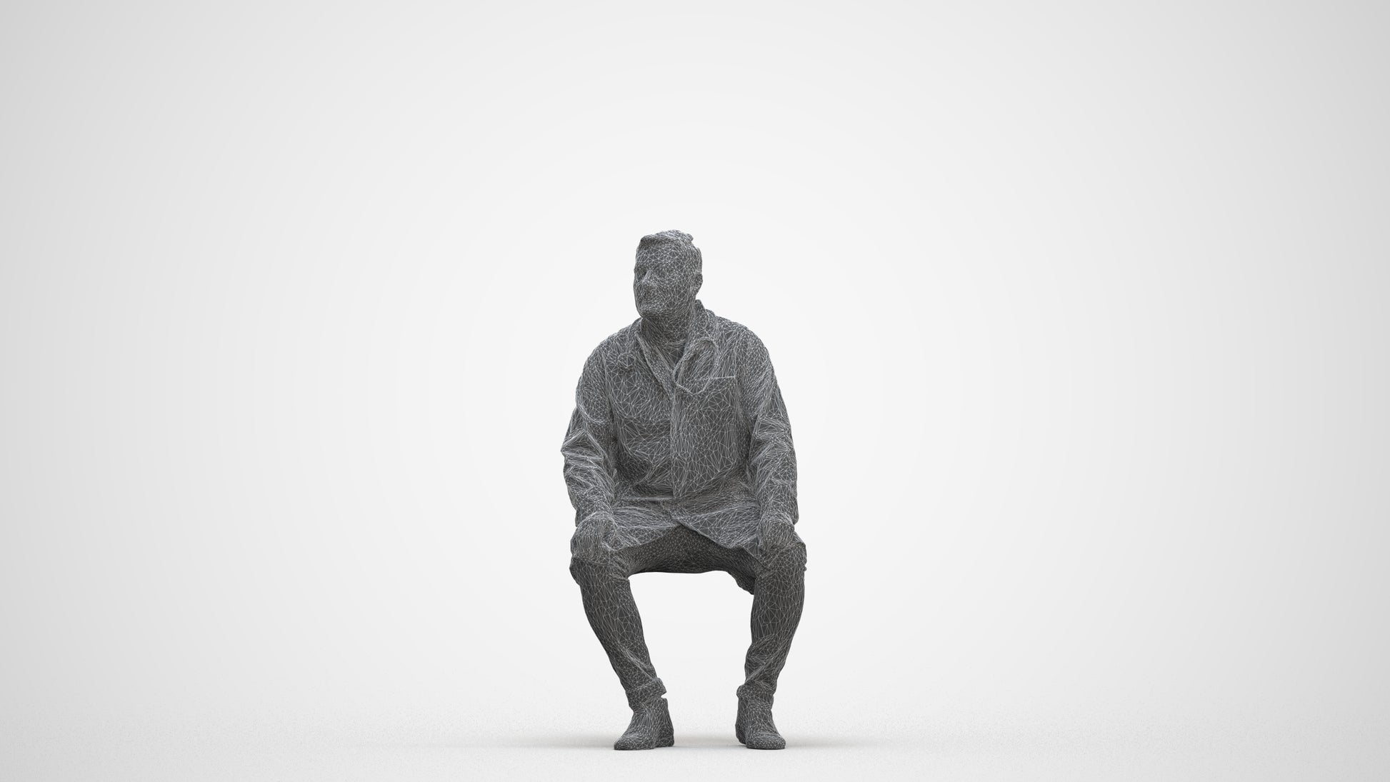 3D scanned man medical, photorealistic archviz people for Enscape and SketchUp, three-quarter front view render
