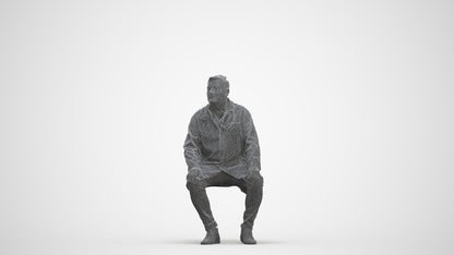 3D scanned man medical, photorealistic archviz people for Enscape and SketchUp, three-quarter front view render