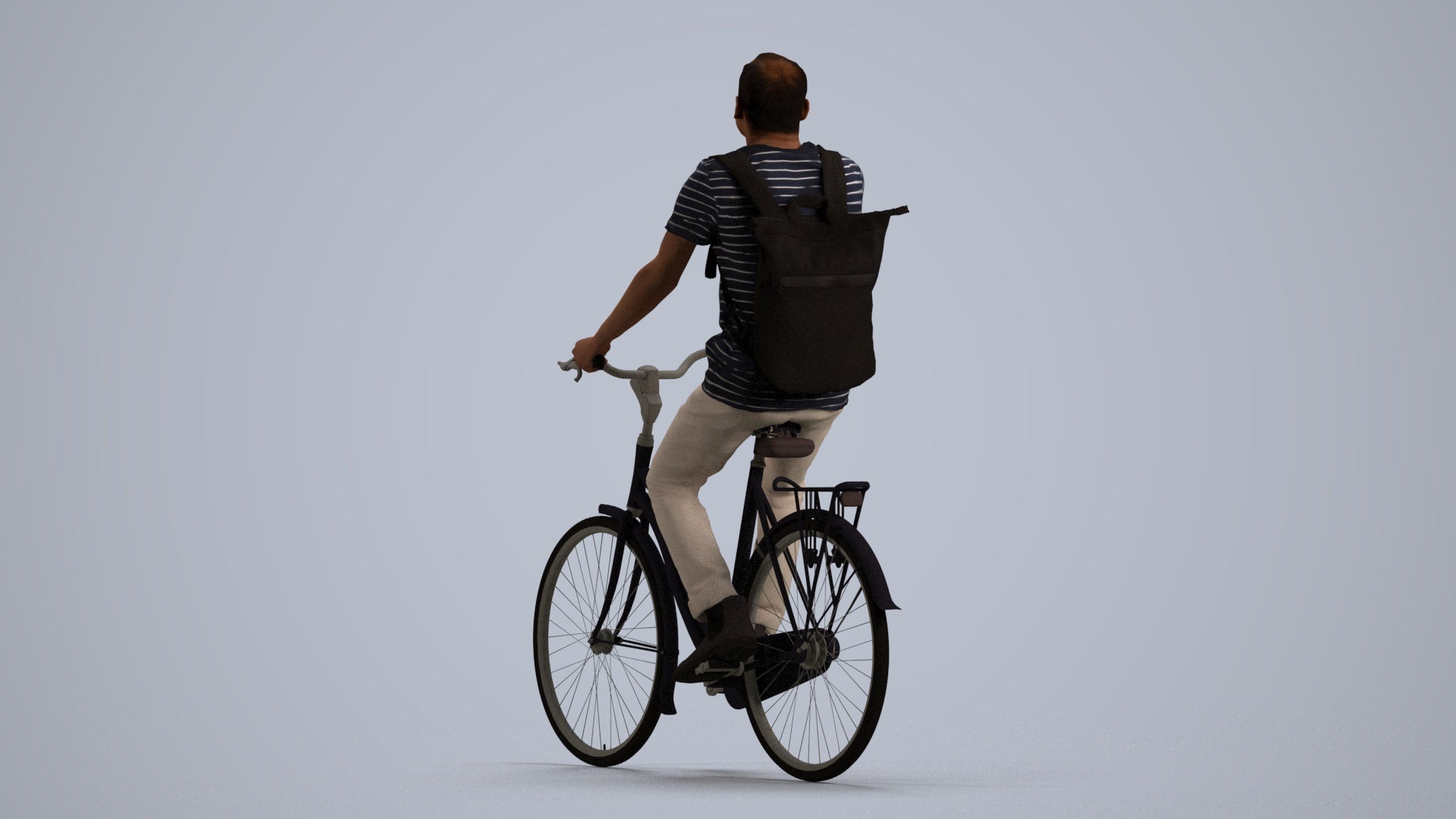 photogrammetry 3D man casual sitting, realistic human model archviz FBX, front view render