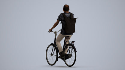 photogrammetry 3D man casual sitting, realistic human model archviz FBX, front view render