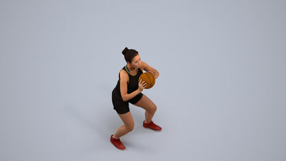 photogrammetry 3D woman sport, realistic human model archviz FBX, back view render