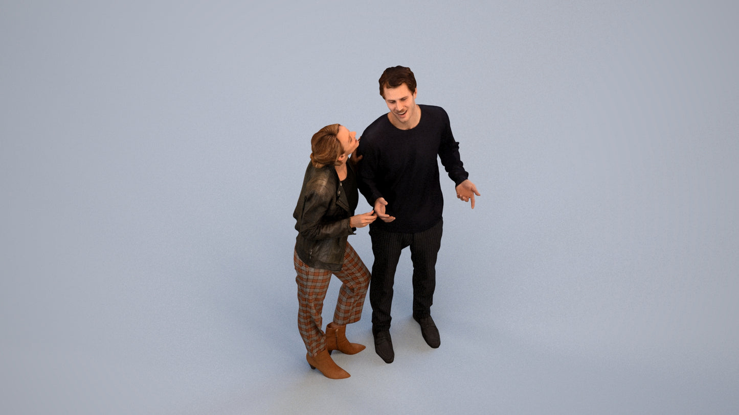 scanned 3D senior woman business shopping, photogrammetry people for Enscape and V-Ray, back view render