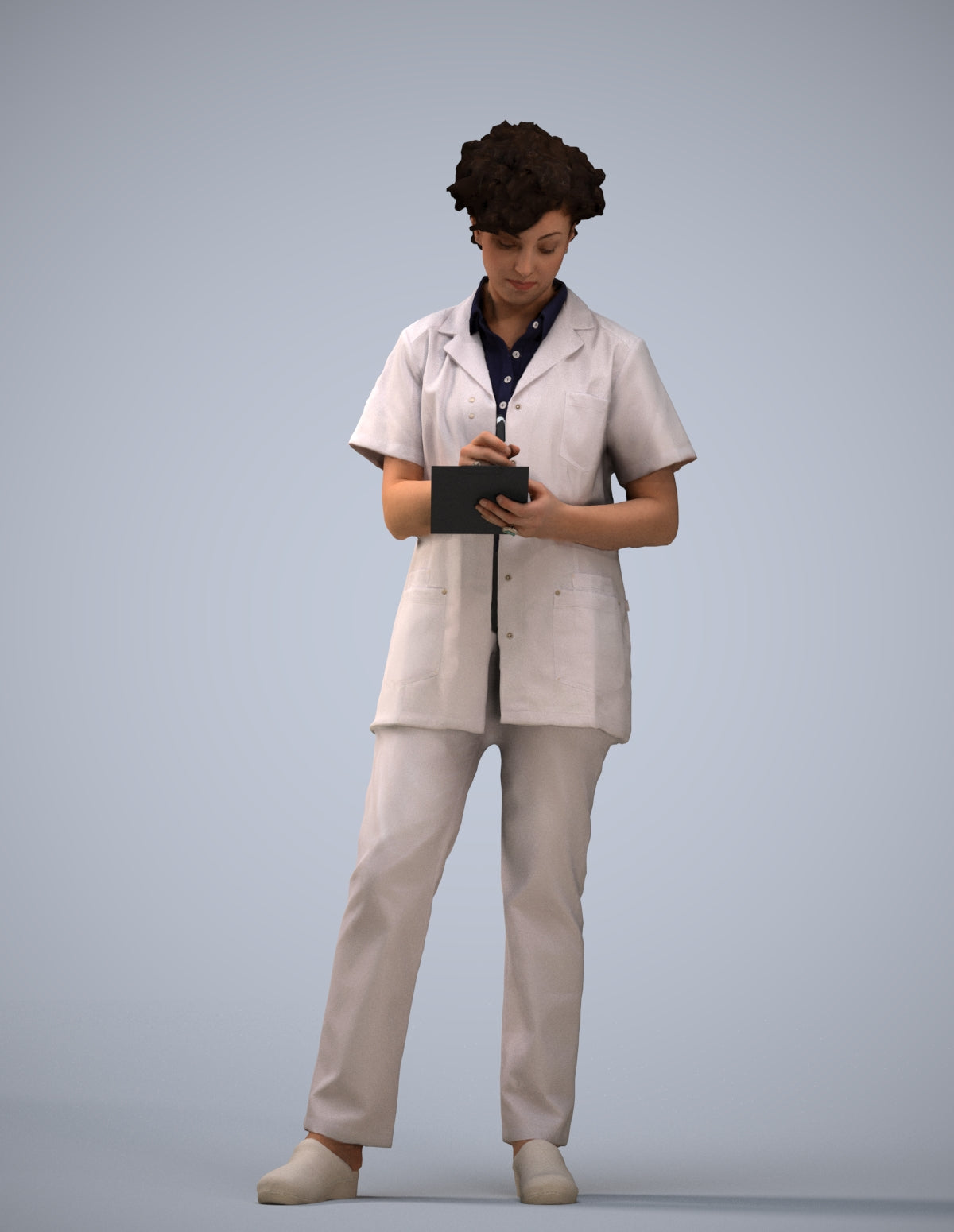 3D scanned woman medical, photorealistic archviz people for Enscape and SketchUp
