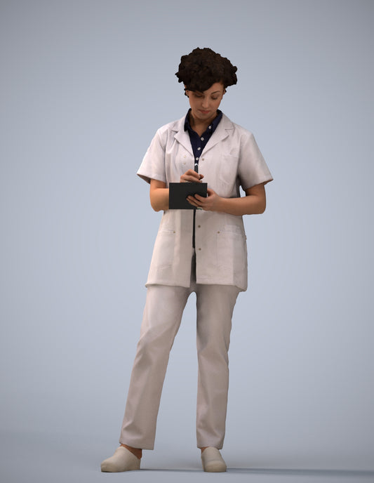 3D scanned woman medical, photorealistic archviz people for Enscape and SketchUp