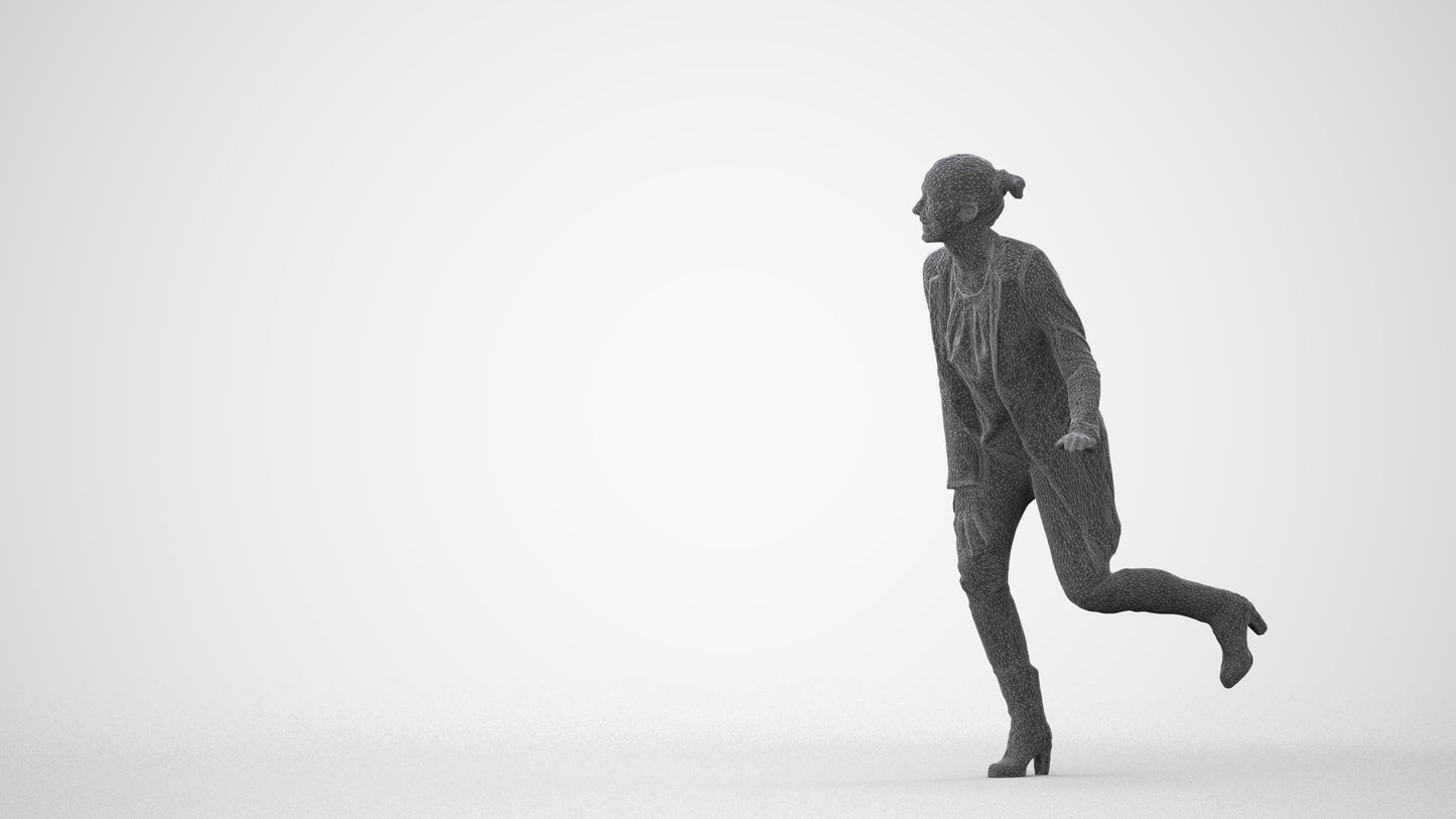 realistic 3D people woman business standing, render-ready for V-Ray and Corona, FBX OBJ, square thumbnail
