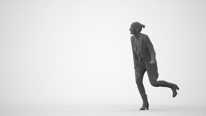 realistic 3D people woman business standing, render-ready for V-Ray and Corona, FBX OBJ, square thumbnail