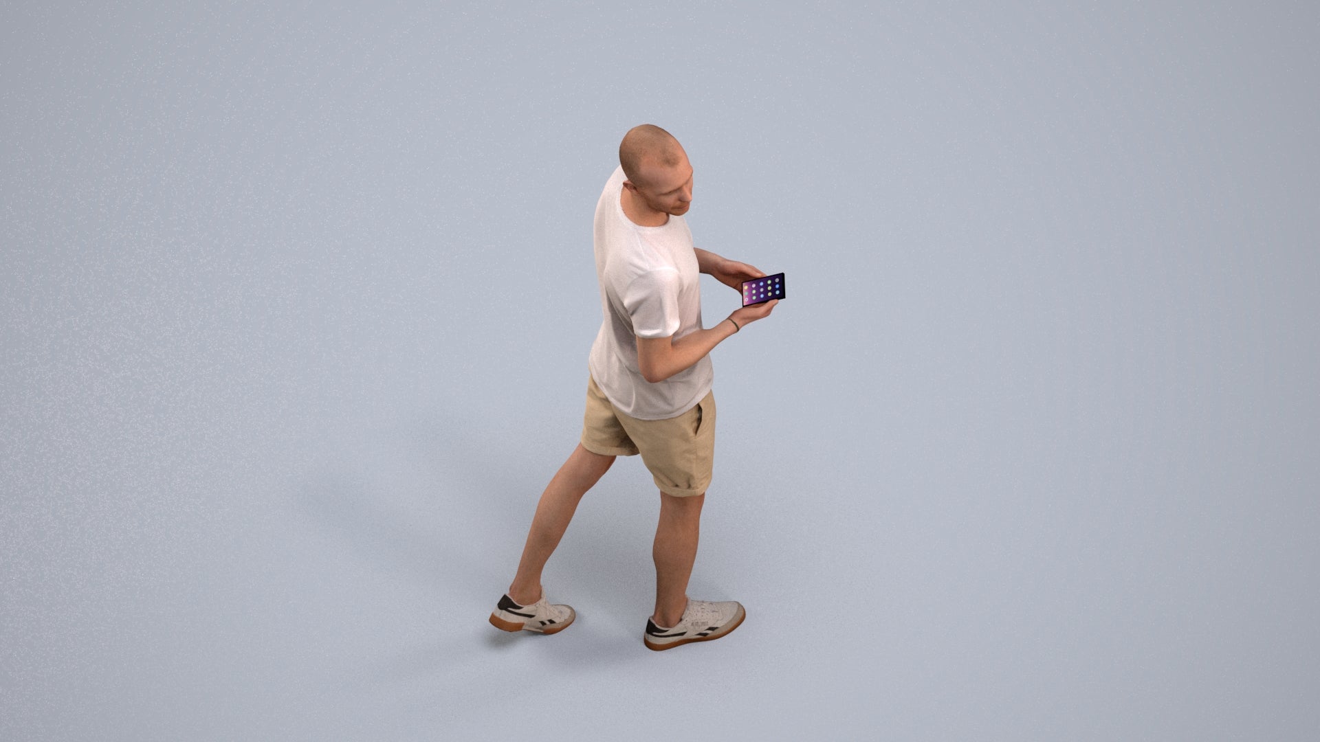 realistic 3D people man casual standing, render-ready for V-Ray and Corona, FBX OBJ, back view render