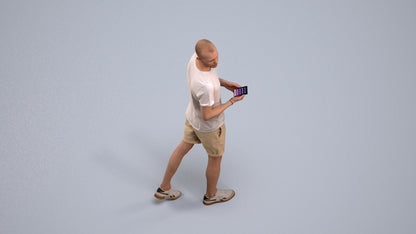 realistic 3D people man casual standing, render-ready for V-Ray and Corona, FBX OBJ, back view render