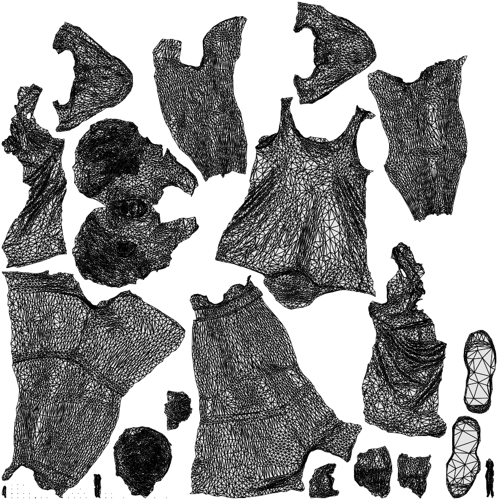 3D scanned girl sport, photorealistic archviz people for Enscape and SketchUp, wireframe top-down view