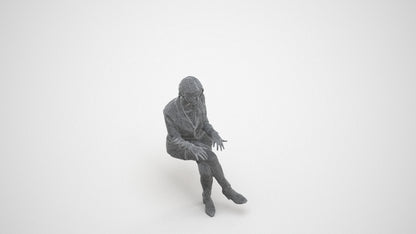 3D scanned woman business, photorealistic archviz people for Enscape and SketchUp, wireframe three-quarter view