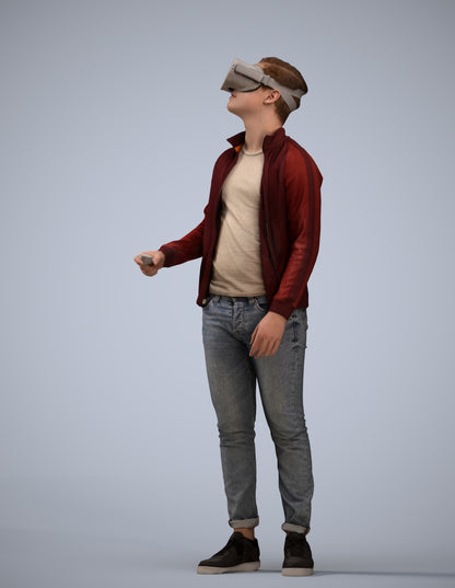 realistic 3D boy casual kids, scanned archviz people for Blender and 3ds Max