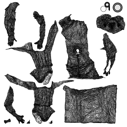 3D people model man hospitality, scanned human for 3ds Max rendering, wireframe top-down view