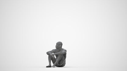 photogrammetry 3D man pool, realistic human model archviz FBX, wireframe back view