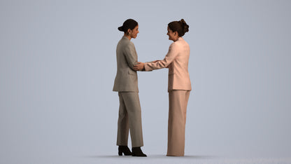 realistic 3D woman business, scanned archviz people for Blender and 3ds Max, front view render