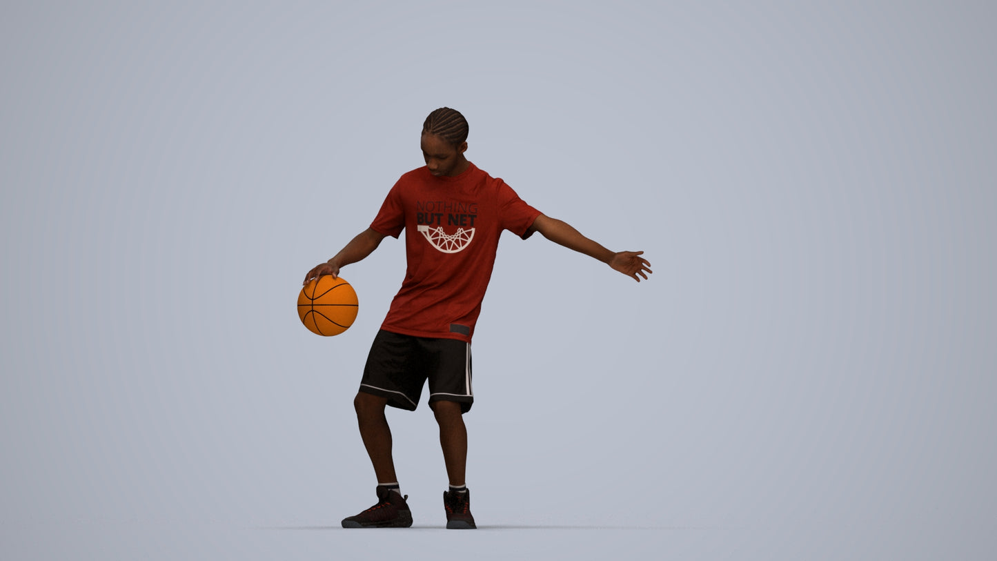 3D people model boy sport, scanned human for 3ds Max rendering, top-down view render
