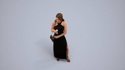 realistic 3D woman formal formalaffairs, scanned archviz people for Blender and 3ds Max, back view render