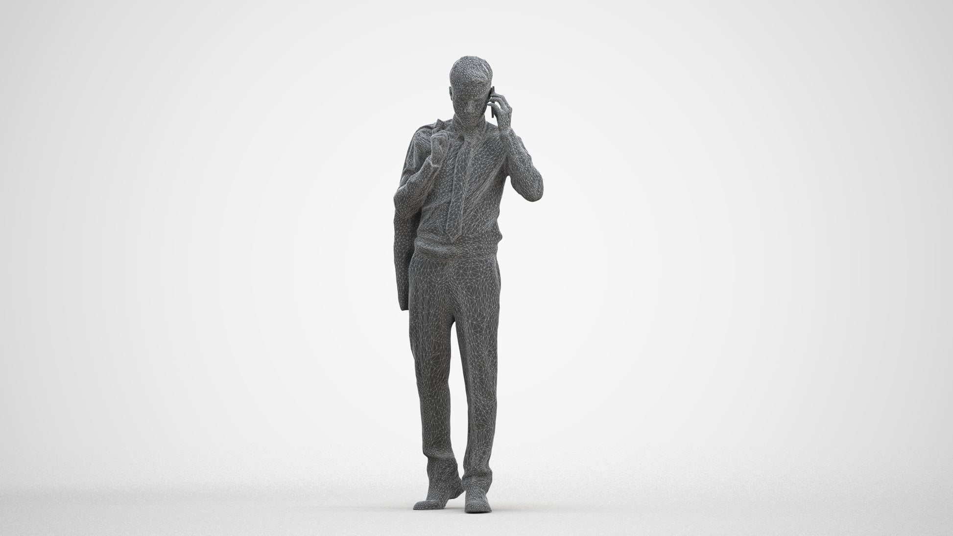 realistic 3D man business, scanned archviz people for Blender and 3ds Max, three-quarter front view render