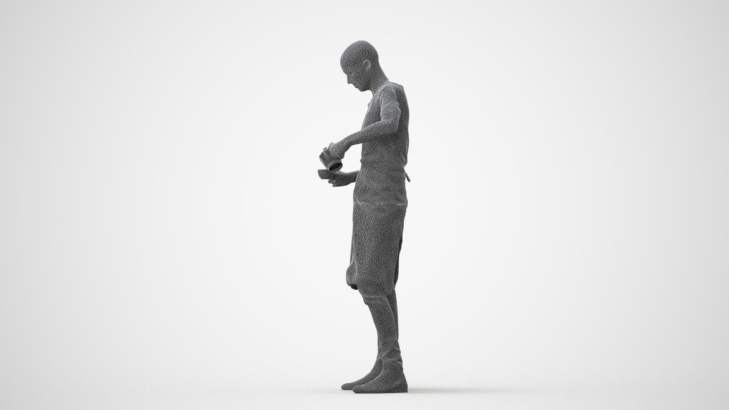 3D scanned man standing, photorealistic archviz people for Enscape and SketchUp, square thumbnail