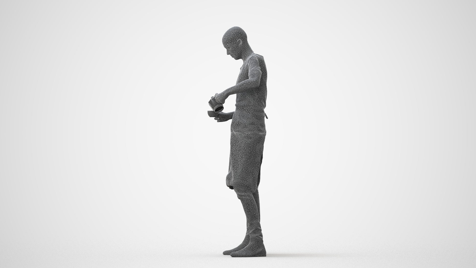 3D scanned man standing, photorealistic archviz people for Enscape and SketchUp, square thumbnail