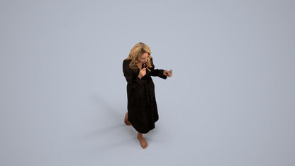 scanned 3D woman casual sport, photogrammetry people for Enscape and V-Ray, back view render