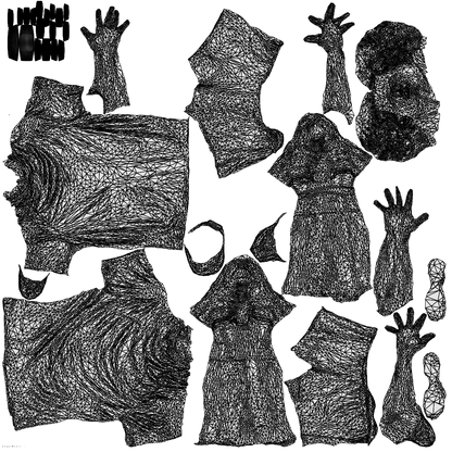 realistic 3D people man sport, render-ready for V-Ray and Corona, FBX OBJ, wireframe top-down view
