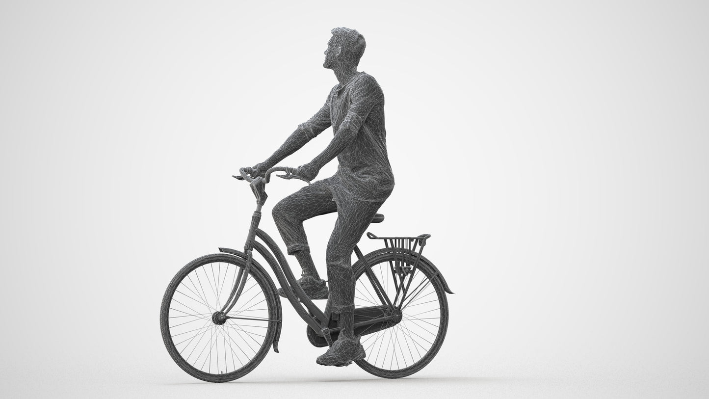 3D scanned man sitting casual, photorealistic archviz people for Enscape and SketchUp, square thumbnail