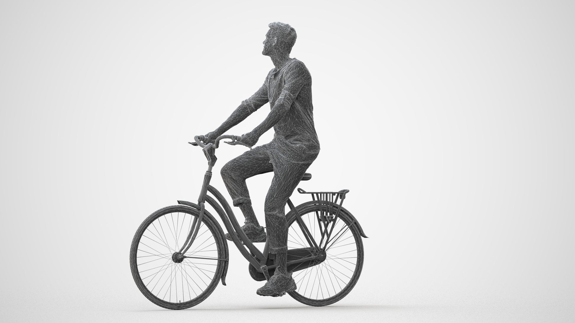 3D scanned man sitting casual, photorealistic archviz people for Enscape and SketchUp, square thumbnail
