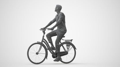 3D scanned man sitting casual, photorealistic archviz people for Enscape and SketchUp, square thumbnail