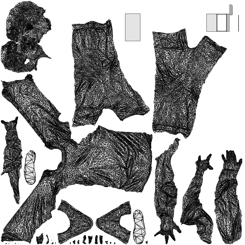 scanned 3D man casual standing, photogrammetry people for Enscape and V-Ray, wireframe top-down view
