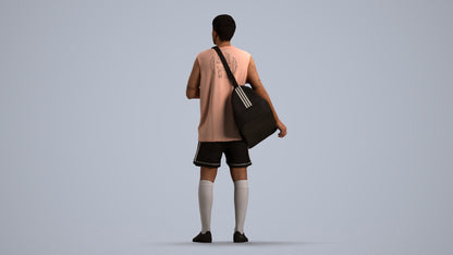 scanned 3D man sport, photogrammetry people for Enscape and V-Ray, front view render