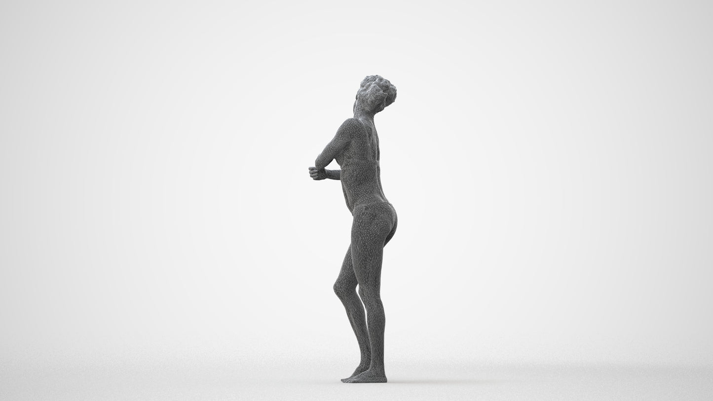 realistic 3D human woman pool, archviz people FBX OBJ for Blender, square thumbnail