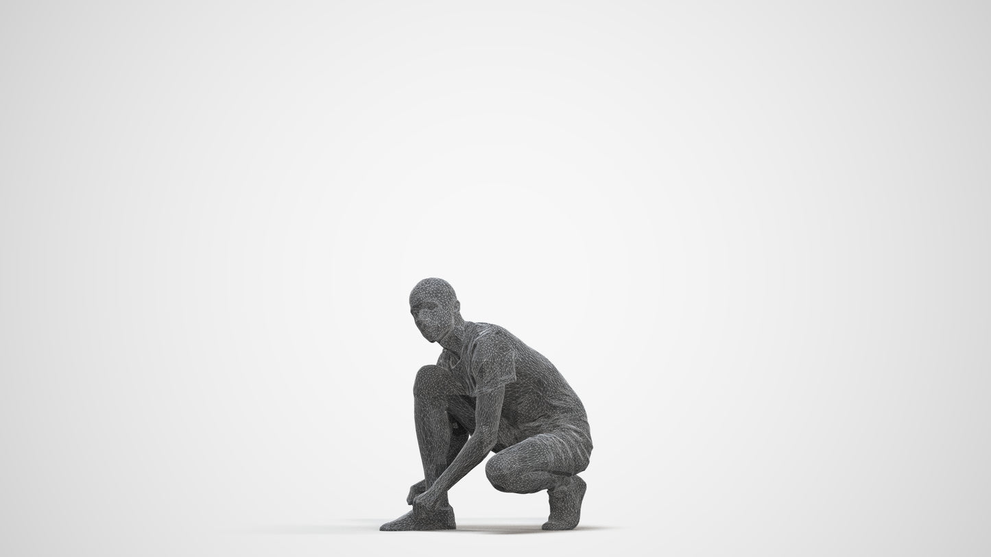 scanned 3D man casual standing, photogrammetry people for Enscape and V-Ray, three-quarter front view render
