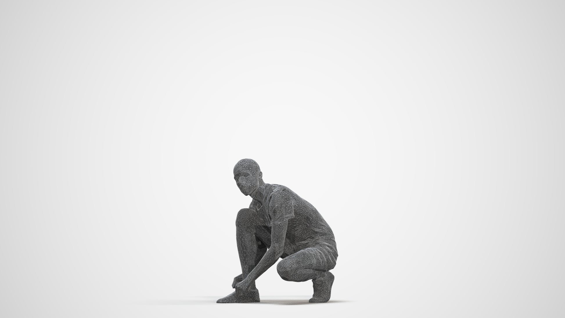 scanned 3D man casual standing, photogrammetry people for Enscape and V-Ray, three-quarter front view render