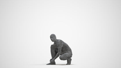 scanned 3D man casual standing, photogrammetry people for Enscape and V-Ray, three-quarter front view render