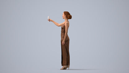 photogrammetry 3D woman formal, realistic human model archviz FBX, three-quarter view render