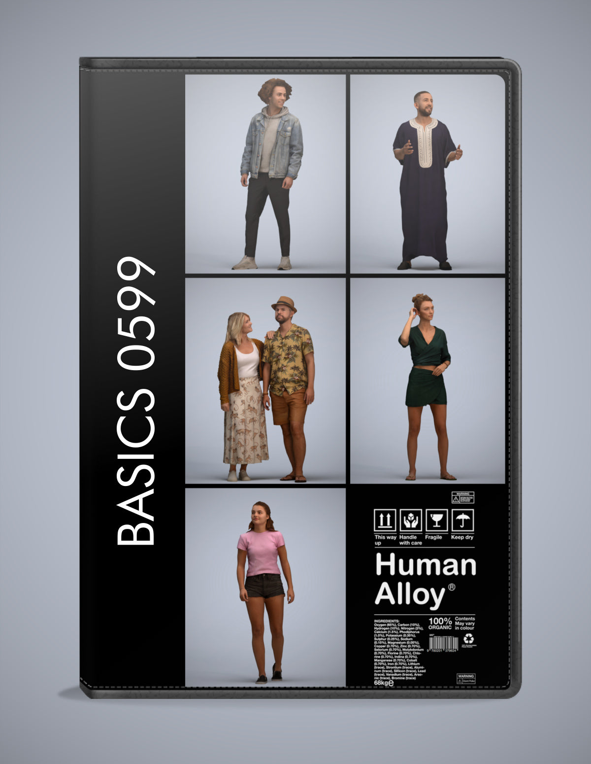 5x realistic 3D people standing pack, scanned archviz collection for Blender and 3ds Max