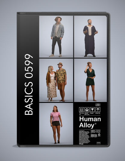 5x realistic 3D people standing pack, scanned archviz collection for Blender and 3ds Max