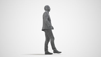 realistic 3D people man business, render-ready for V-Ray and Corona, FBX OBJ, wireframe side view