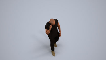 3D scanned man walking casual, photorealistic archviz people for Enscape and SketchUp, back view render