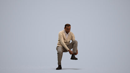 3D scanned woman sitting casual, photorealistic archviz people for Enscape and SketchUp, standing pose render