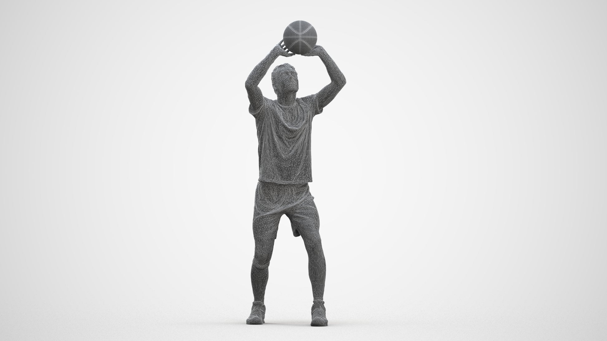scanned 3D man sport, photogrammetry people for Enscape and V-Ray, three-quarter front view render