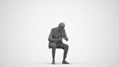 3D people model man business, scanned human for 3ds Max rendering, three-quarter front view render